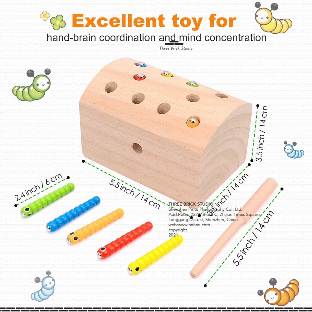 Amazon Product Photography in China Children's wooden toys wormhole + carrots Listing Dimensioning