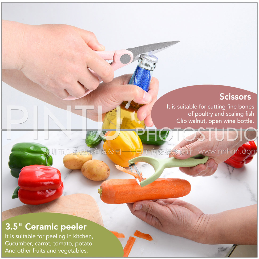 The best Amazon product photography in China Lifestyle kitchen knife open beer / peel